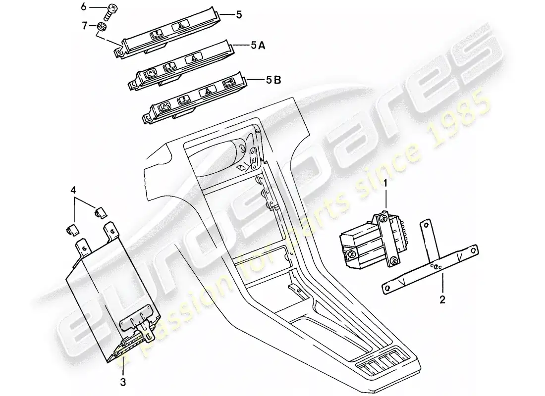 porsche 1983 (928) central indicator parts diagram