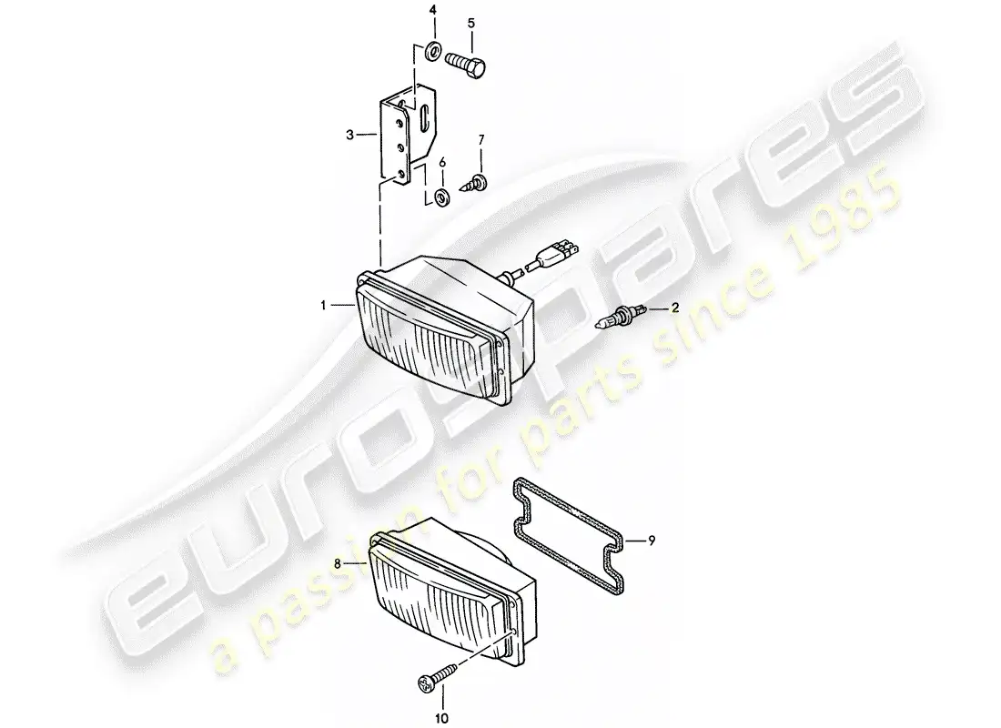 porsche 1988 (944) fog lights parts diagram