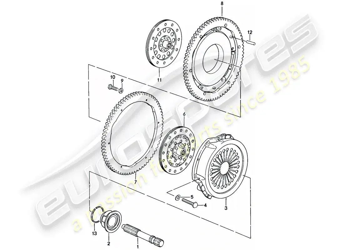 porsche 1982 (928) clutch parts diagram