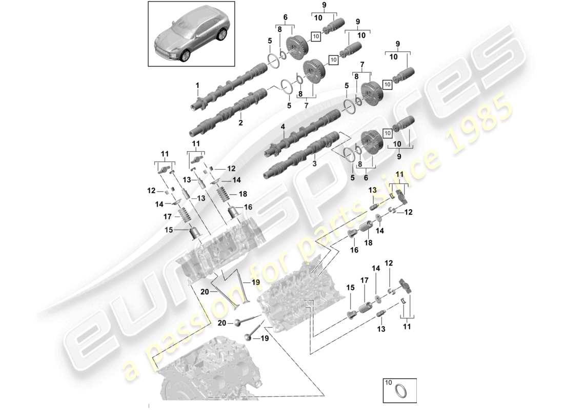 a part diagram from the porsche 2022 (macan) parts catalogue