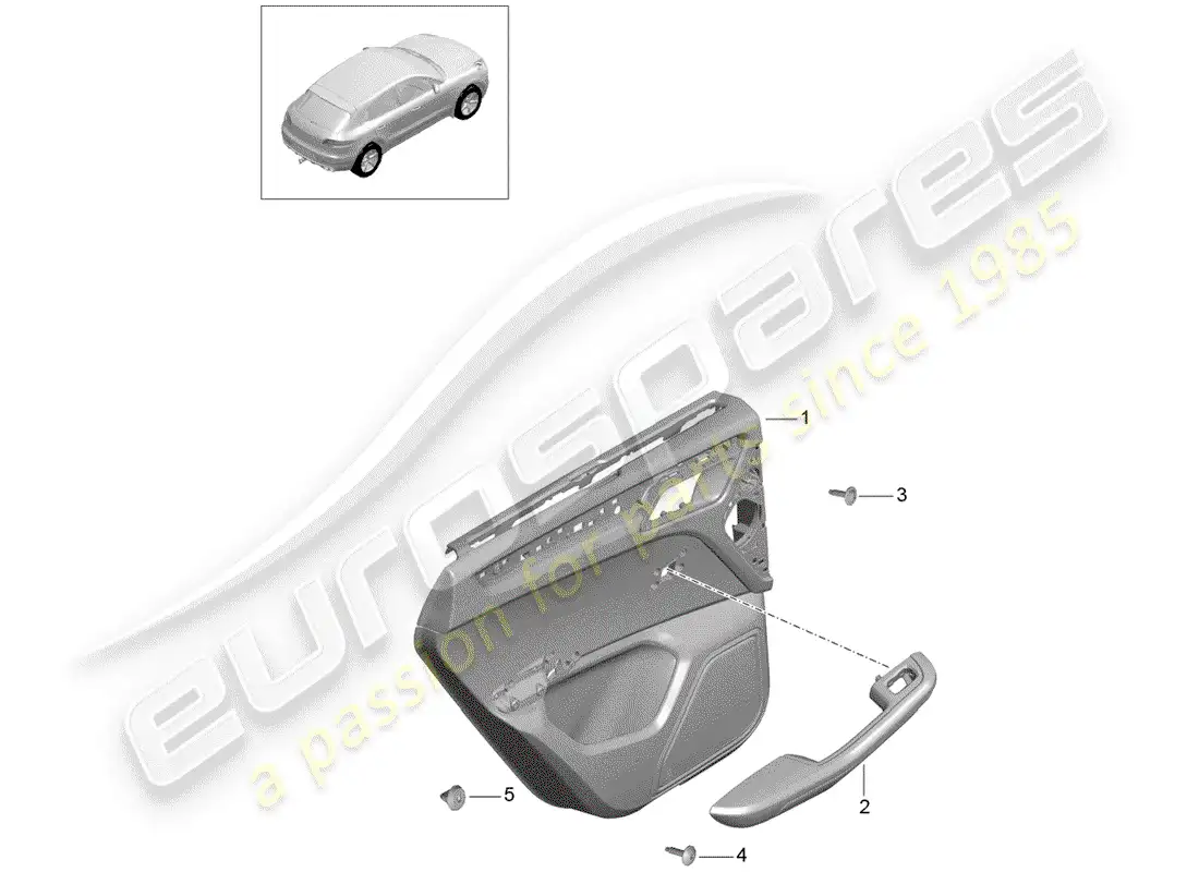porsche 2017 (macan) door panel parts diagram