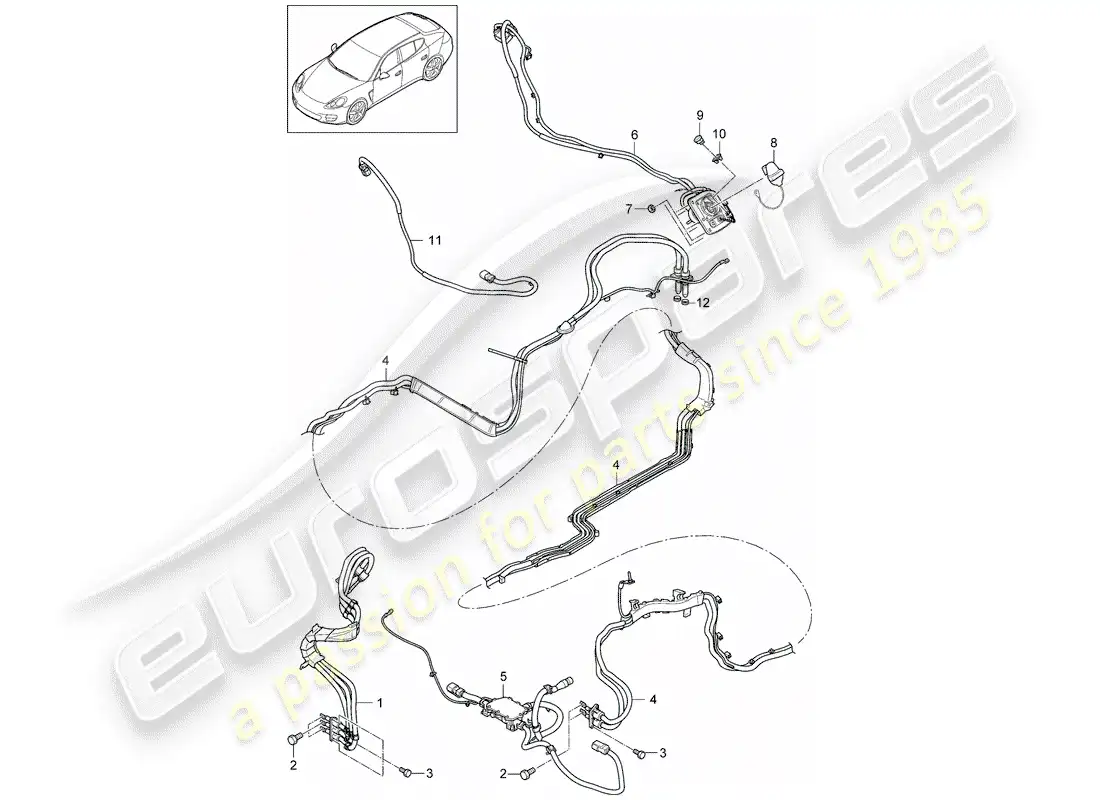 porsche 2014 (panamera 970) wiring harnesses parts diagram