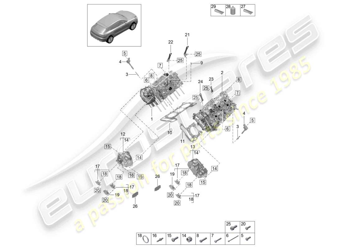 a part diagram from the porsche 2021 (macan) parts catalogue