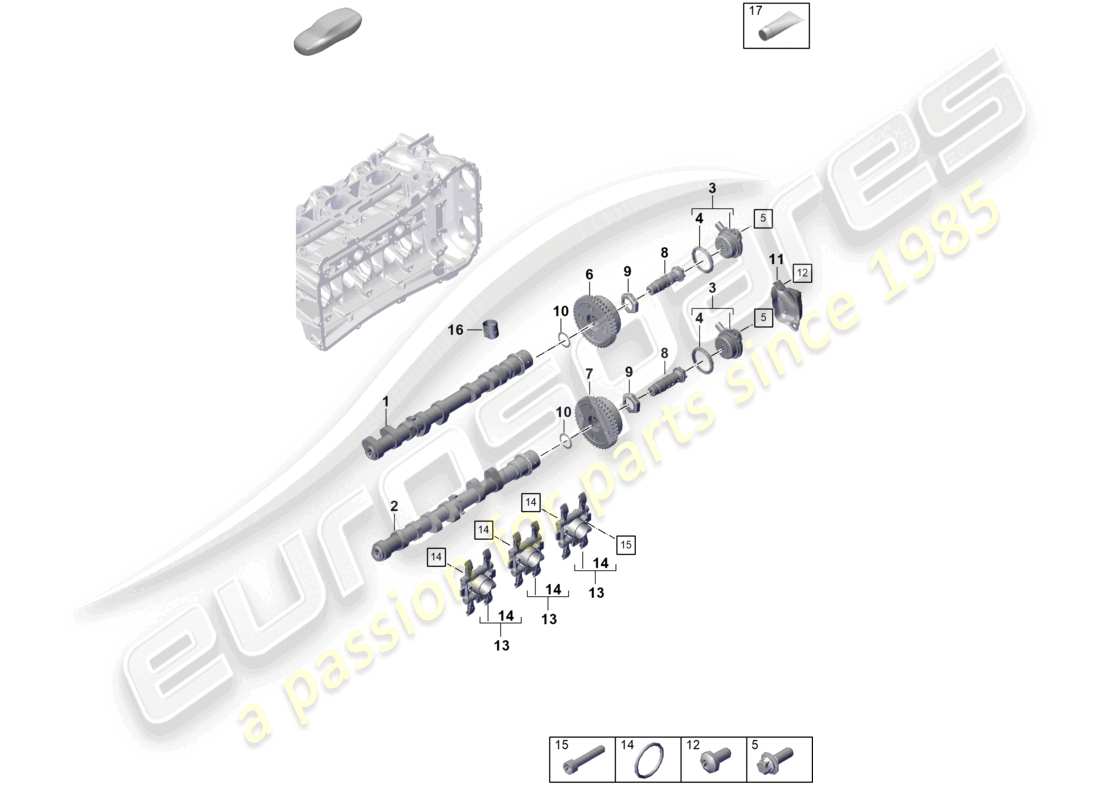 porsche 2021 (992-1 gt3/rs/st) camshaft camshaft adjuster unit part diagram