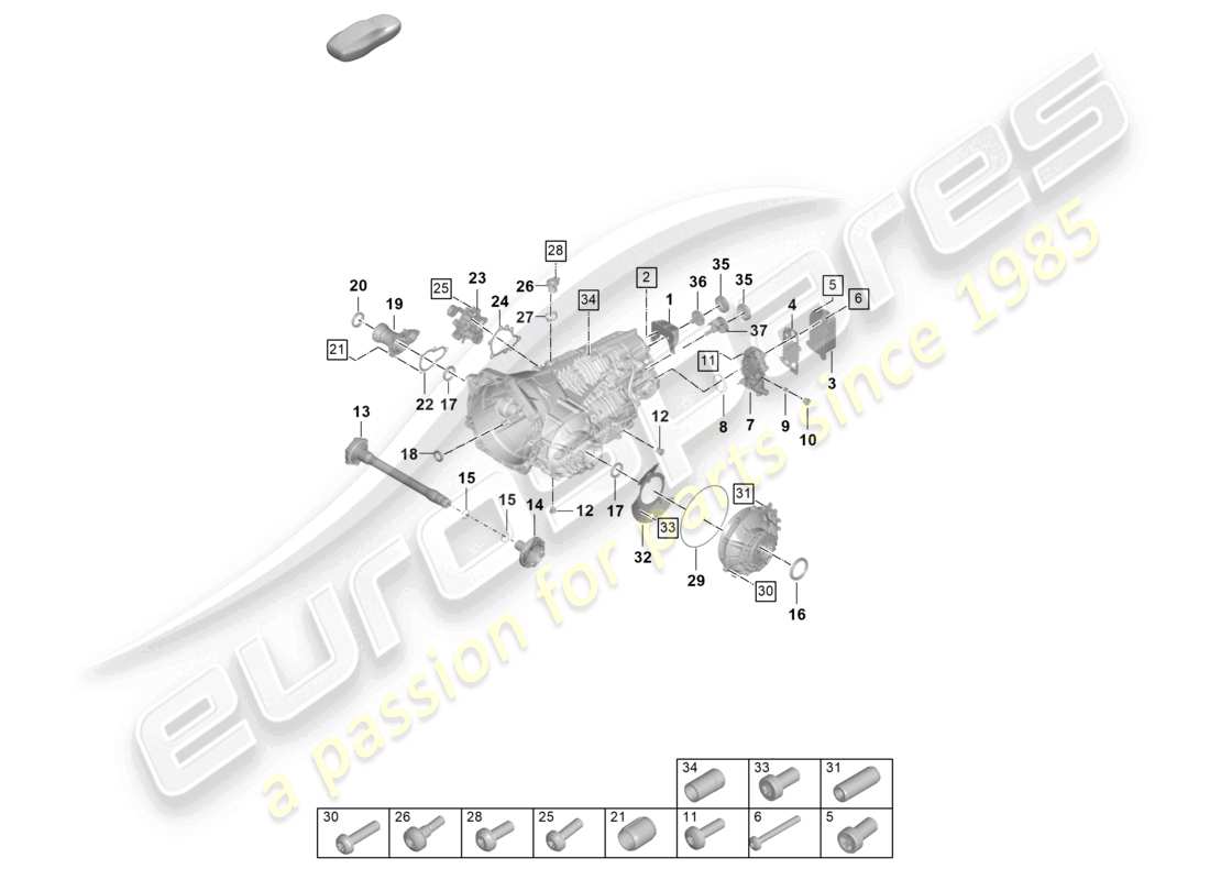 porsche 2024 (992-2 gt3/rs/st) manual gearbox individual parts part diagram
