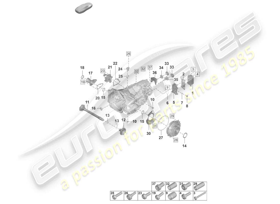 porsche 2024 (992-2 turbo / s) manual gearbox individual parts part diagram