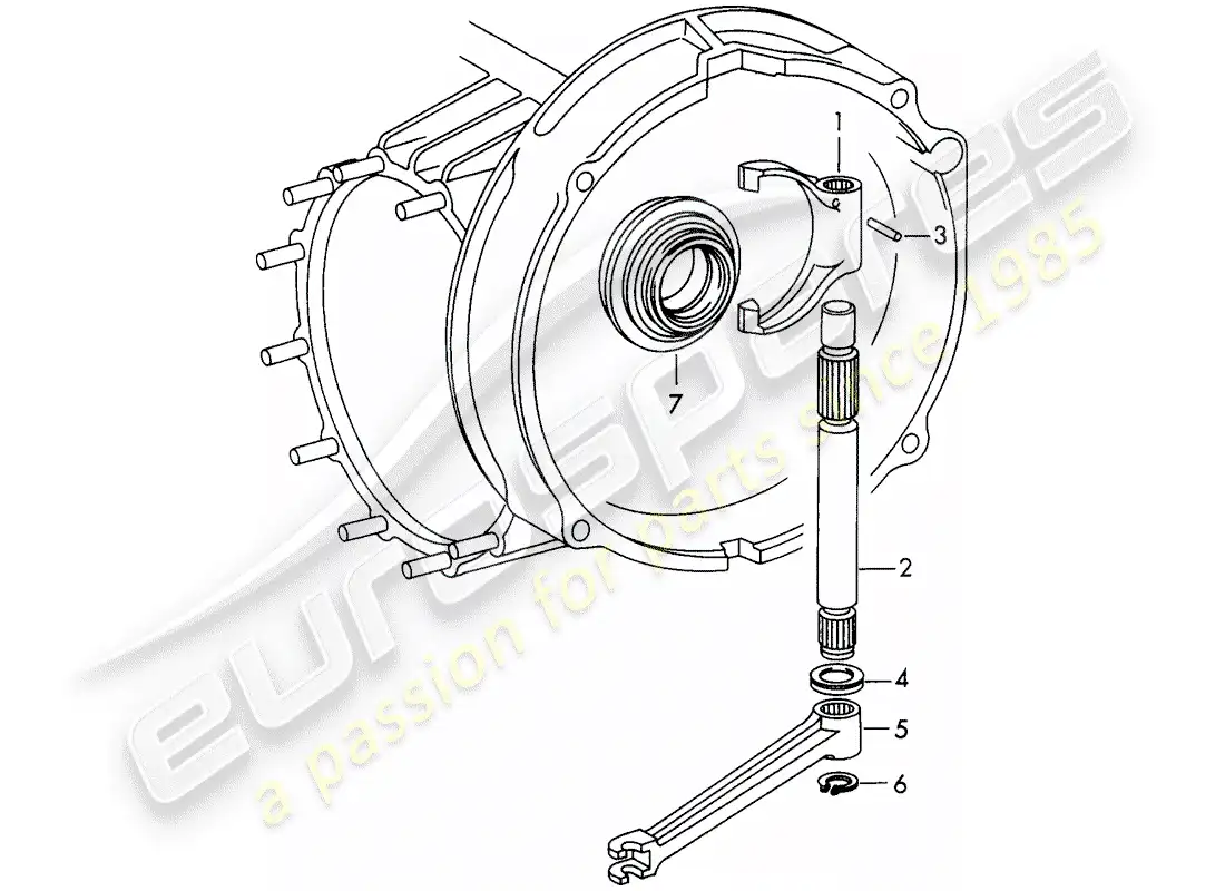 porsche 1973 (911) clutch release - d - mj 1972>> parts diagram