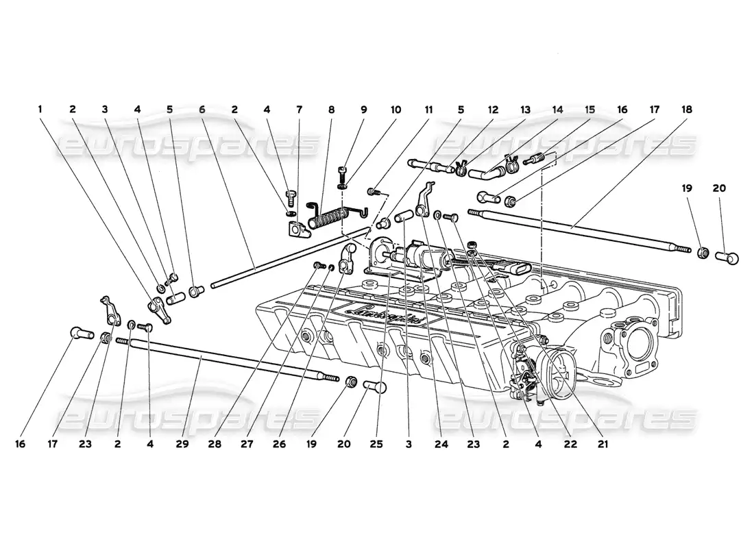lamborghini diablo 6.0 (2001) accelerator cables parts diagram