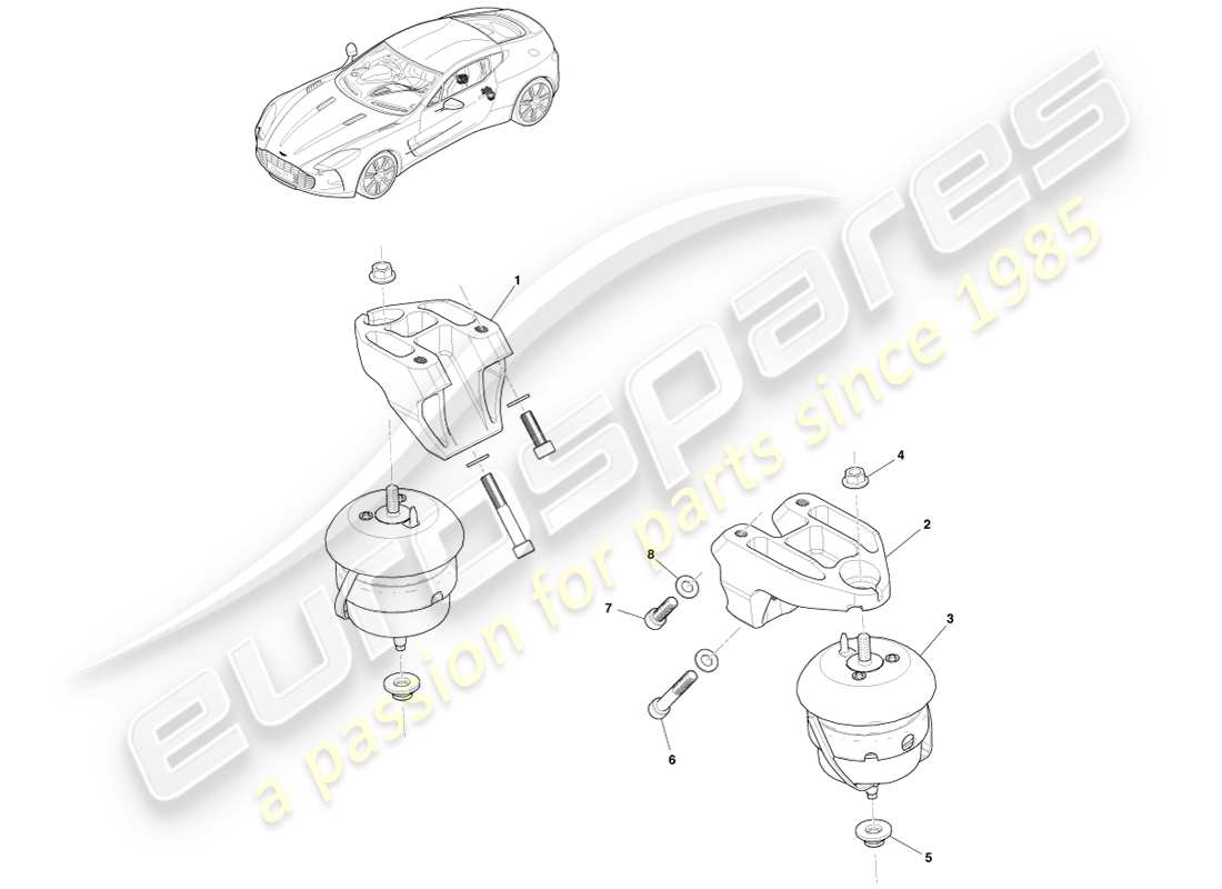 VIEW PARTS DIAGRAMS FROM THE ASTON MARTIN ONE-77 PARTS CATALOGUE a part diagram from the aston martin one-77 parts catalogue