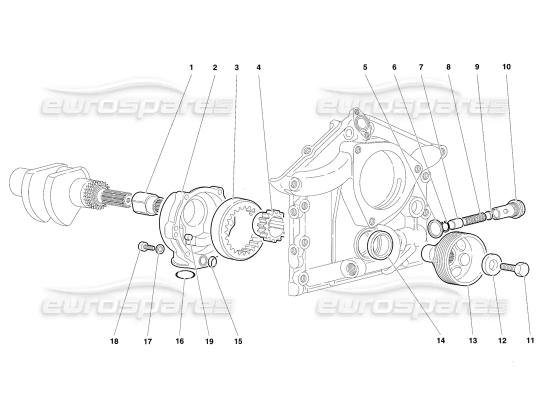 lamborghini diablo sv (1997) engine oil pump parts diagram