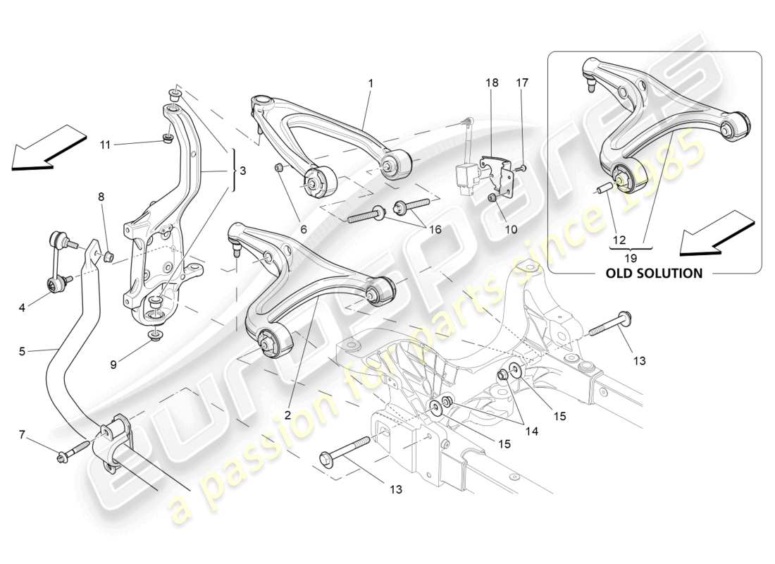 maserati ghibli (2015) front suspension parts diagram