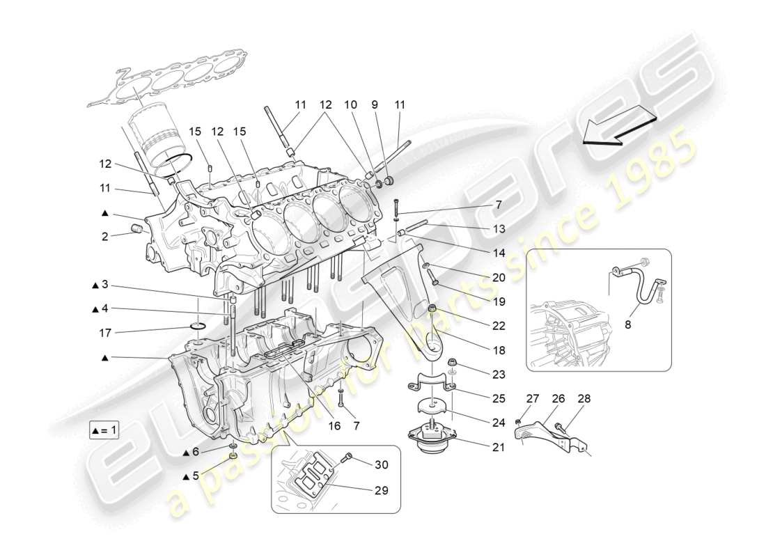 maserati granturismo mc stradale (2011) crankcase part diagram