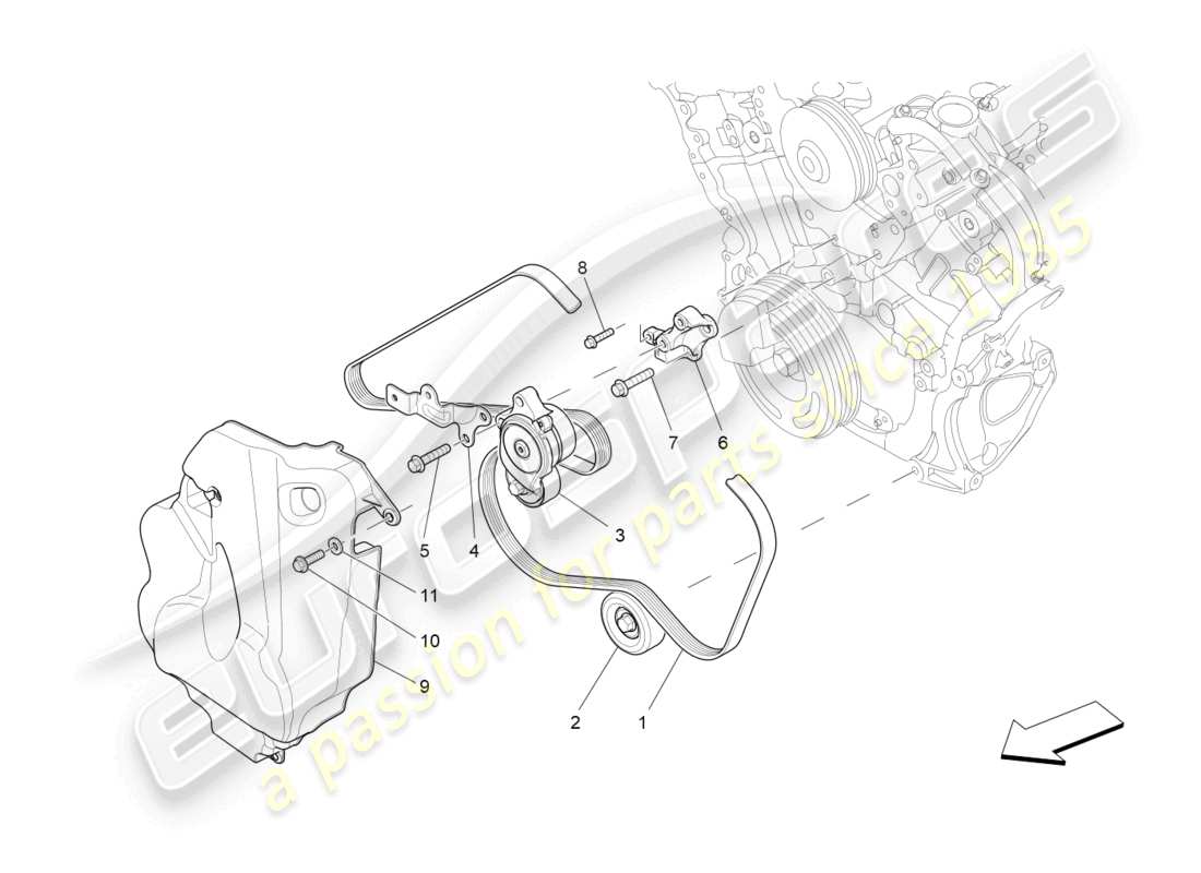 maserati ghibli (2015) auxiliary device belts part diagram