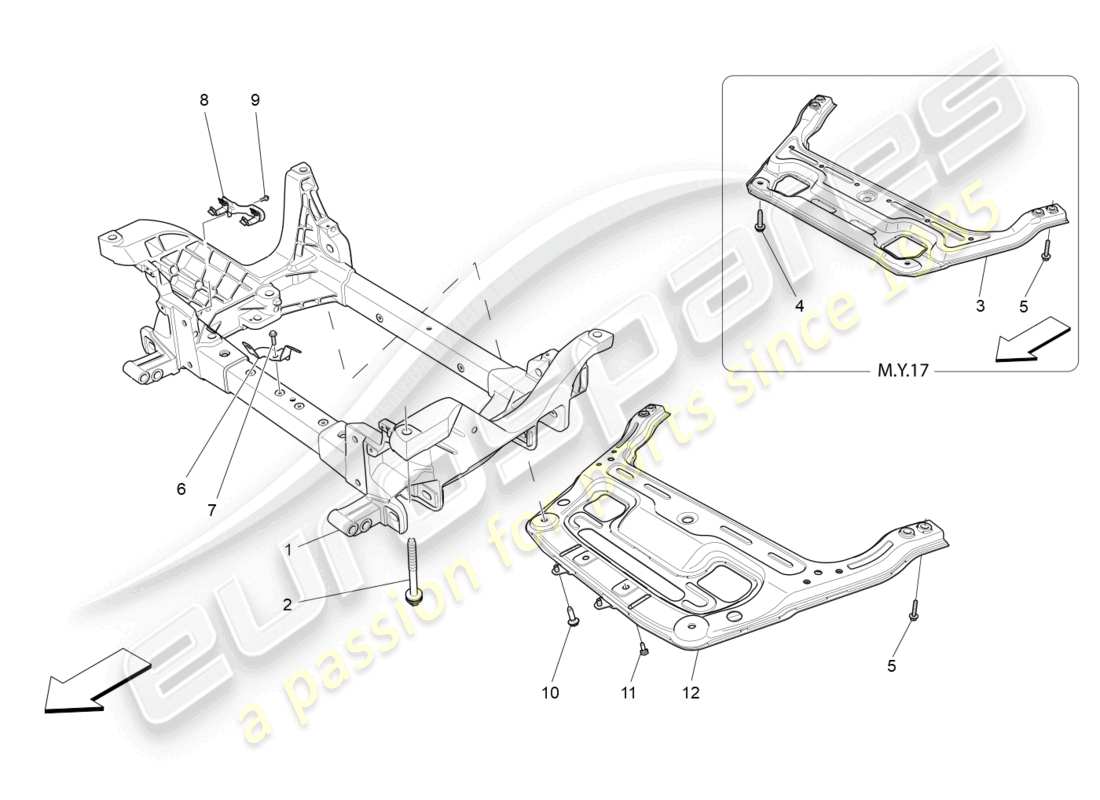 maserati levante modena (2022) front underchassis part diagram