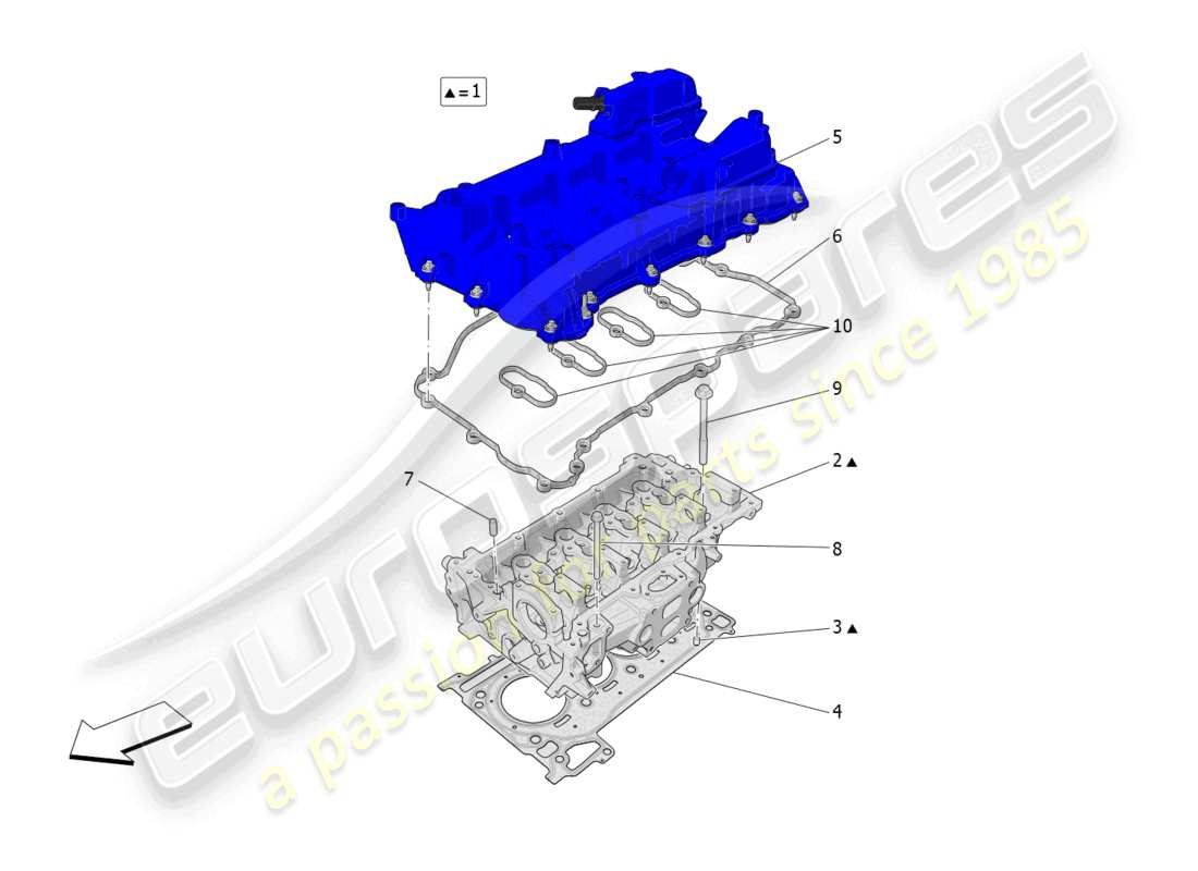 maserati grecale gt (2023) cylinder head part diagram