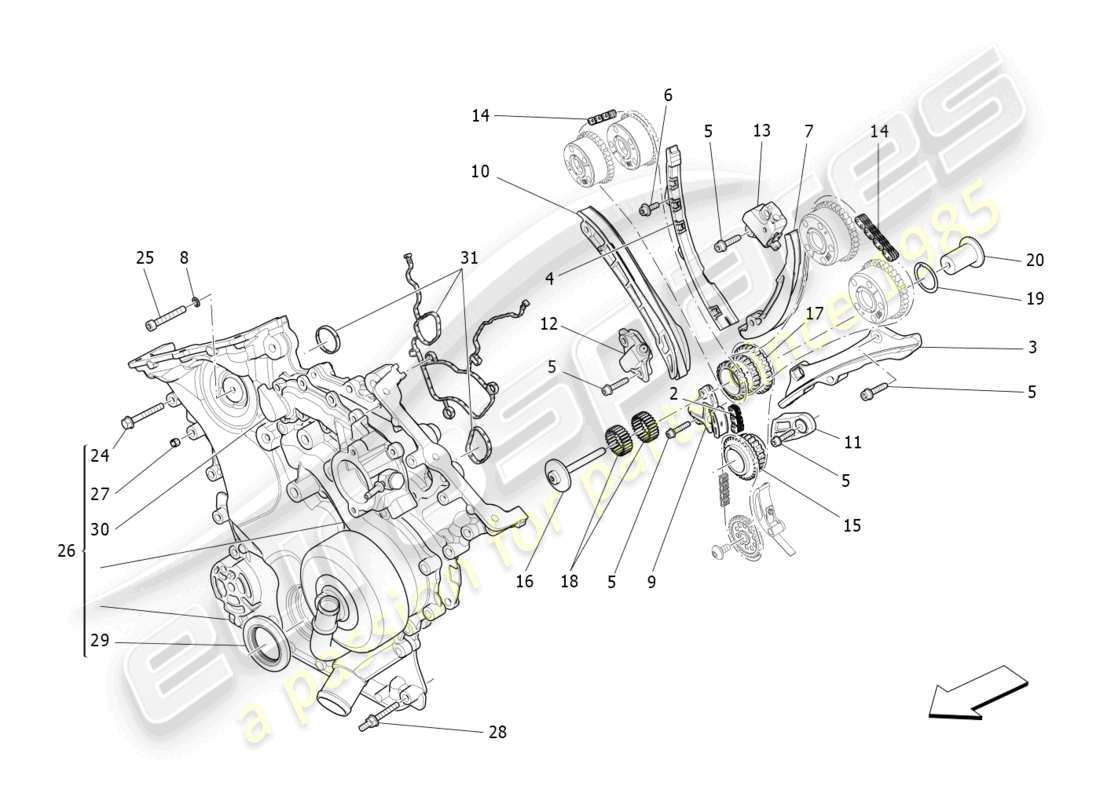 a part diagram from the maserati quattroporte (2018) parts catalogue