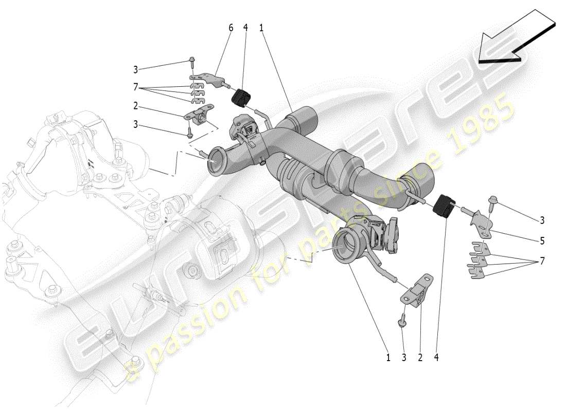 maserati mc20 (2024) silencers parts diagram
