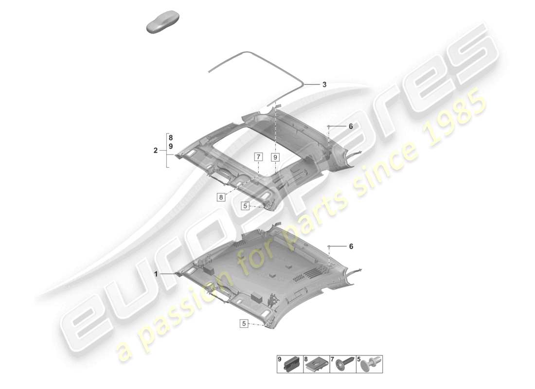 a part diagram from the porsche 992 parts catalogue