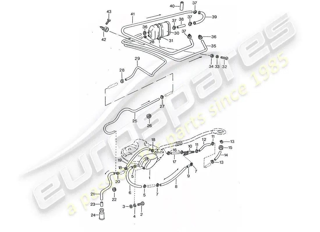 porsche 1975 (911 turbo) tank ventilation - d - mj 1975>> parts diagram