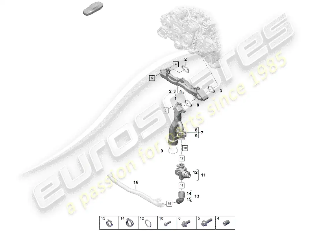 porsche 2020 (718 boxster spyder) sub-frame parts diagram