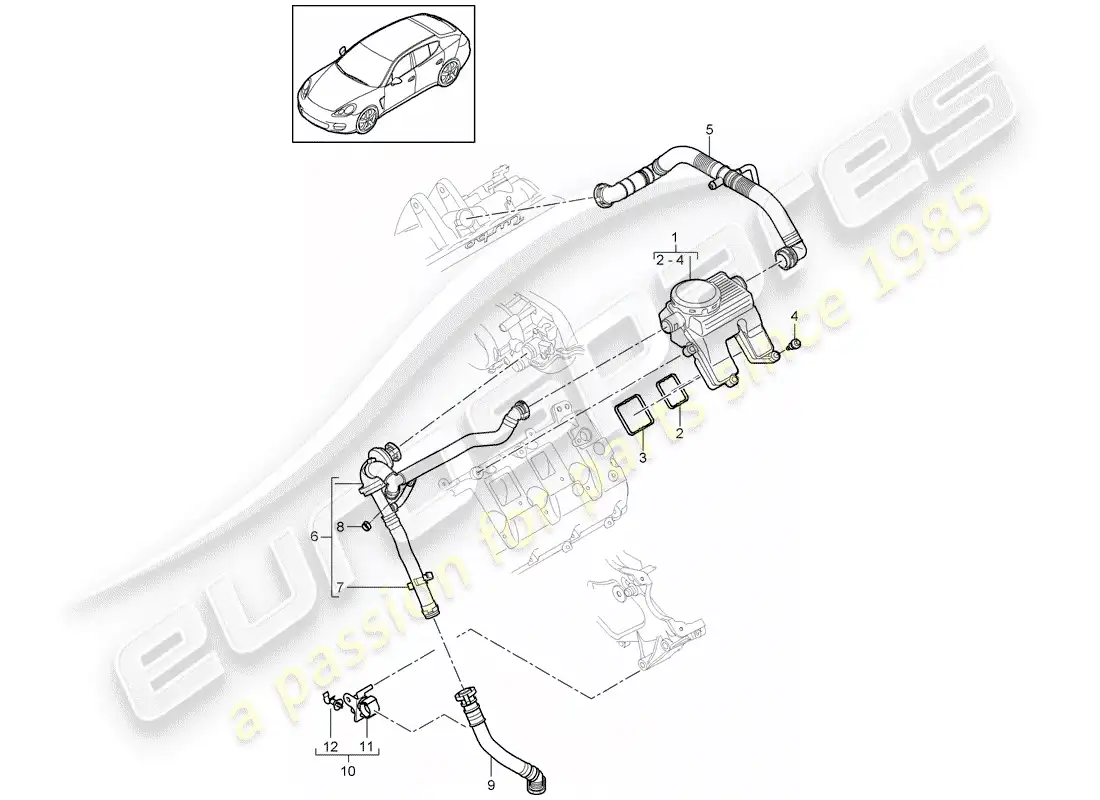 porsche 2016 (panamera 970) crankcase parts diagram