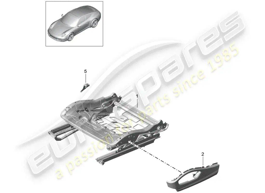 porsche 2013 (991-1) seat frame parts diagram