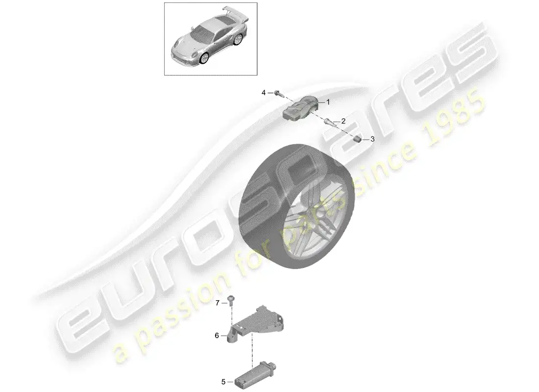 porsche 2017 (991-2 turbo) tire pressure control system parts diagram