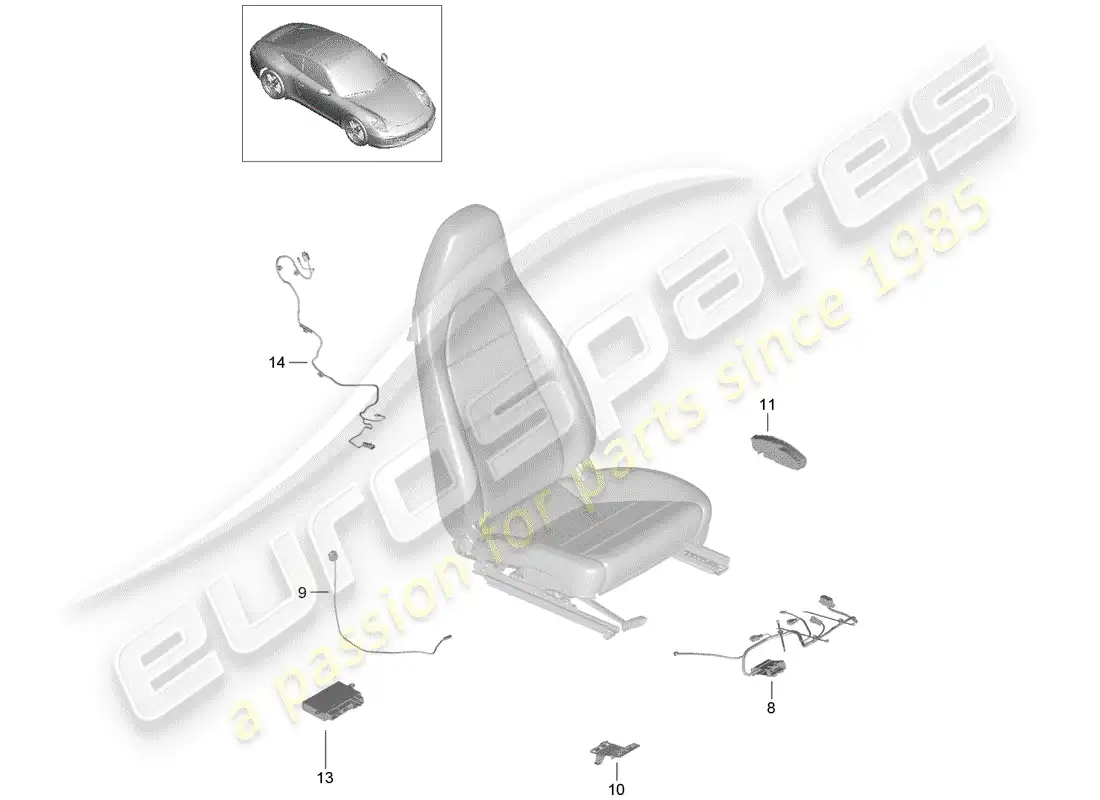 porsche 2013 (991-1) harness parts diagram