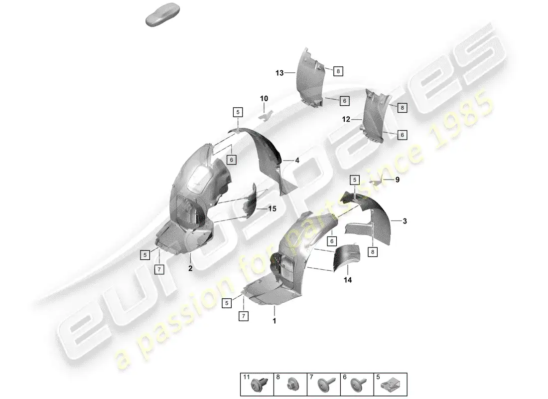 porsche 2020 (718 boxster spyder) trims parts diagram