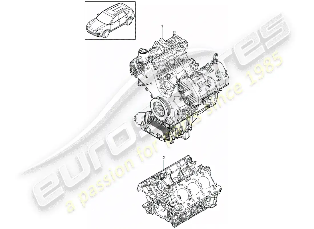 porsche 2017 (cayenne e2 92a) long block parts diagram