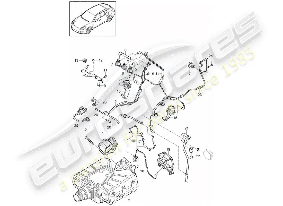 porsche 2012 (panamera 970) throttle body parts diagram