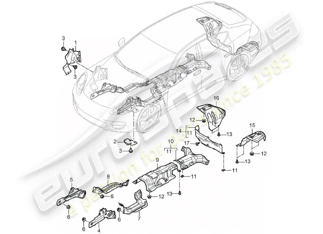 porsche 2013 (panamera 970) trims parts diagram