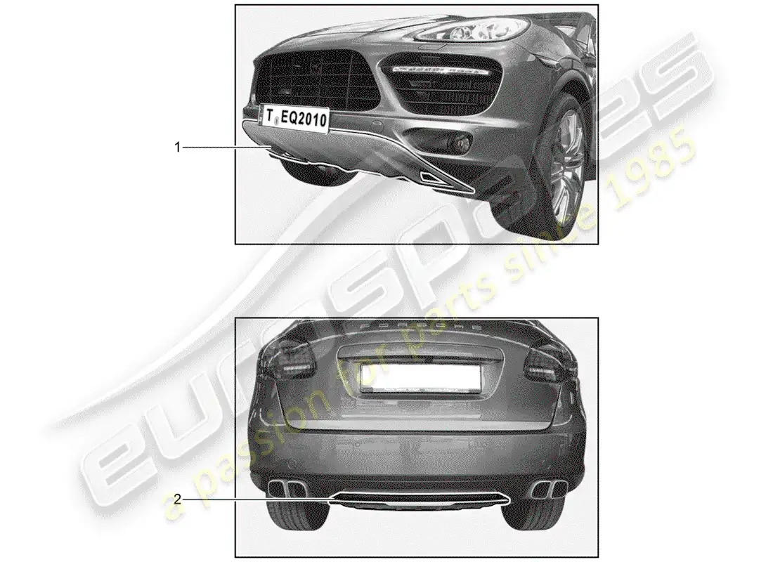 porsche 2013 (tequipment cayenne) cover for bumper parts diagram