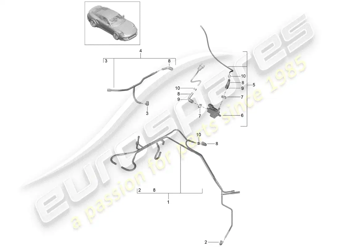 porsche 2016 (991-1 turbo) vacuum system parts diagram