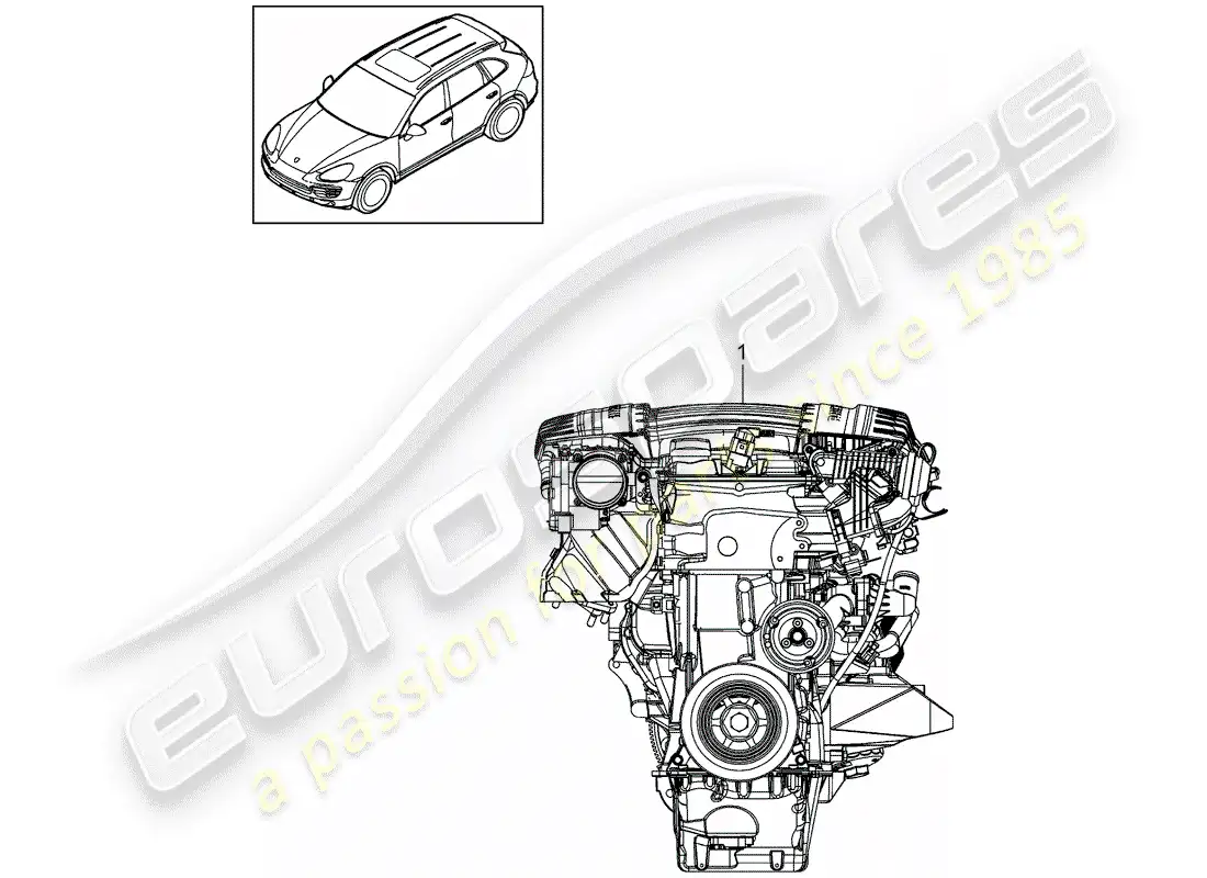 porsche 2017 (cayenne e2 92a) replacement engine parts diagram