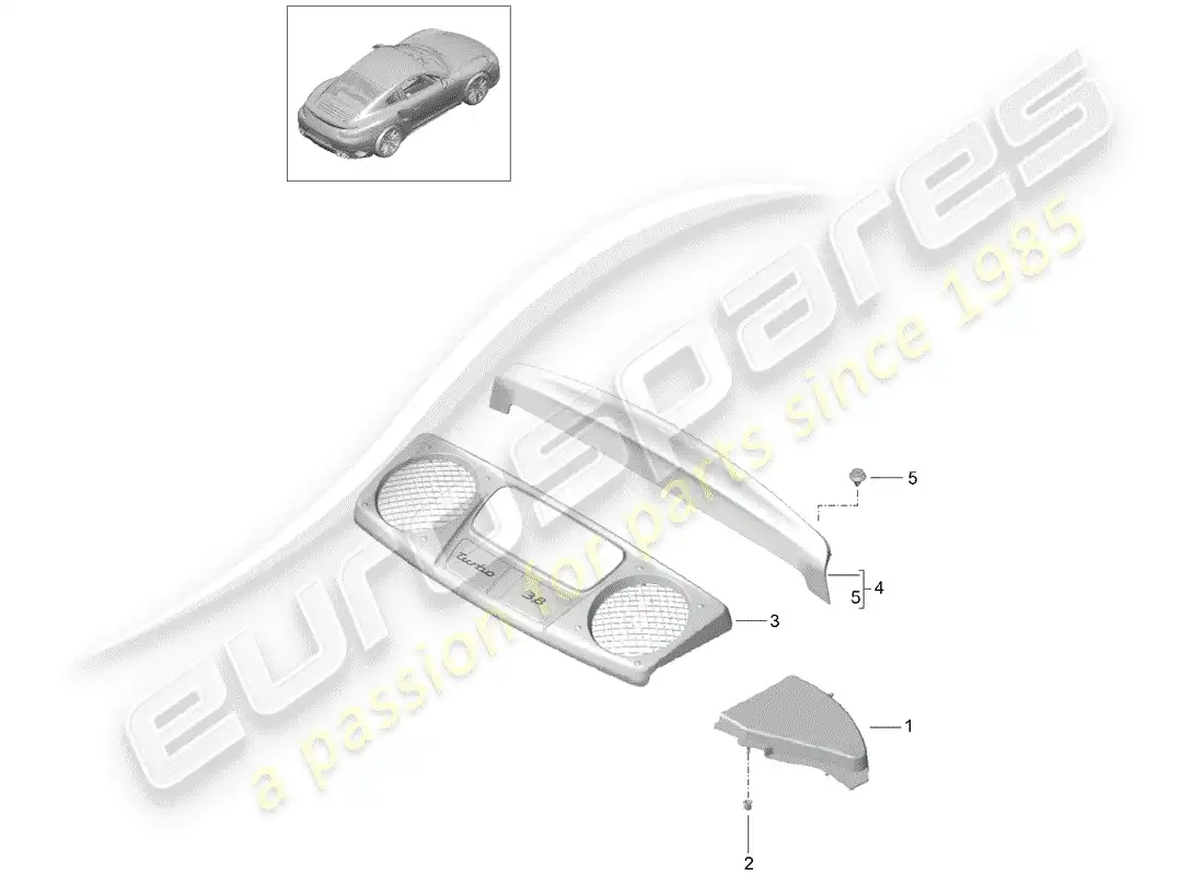 porsche 2017 (991-2 turbo) lining parts diagram
