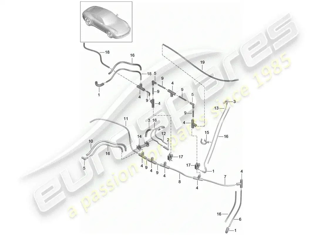 porsche 2015 (991-1) vacuum system parts diagram