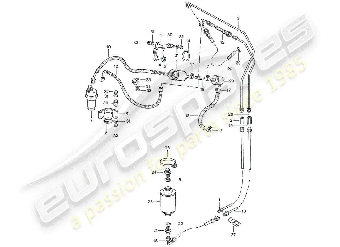 porsche 1979 (924) fuel system - f 92-49100 001>> - f >> 92-49103 157 parts diagram
