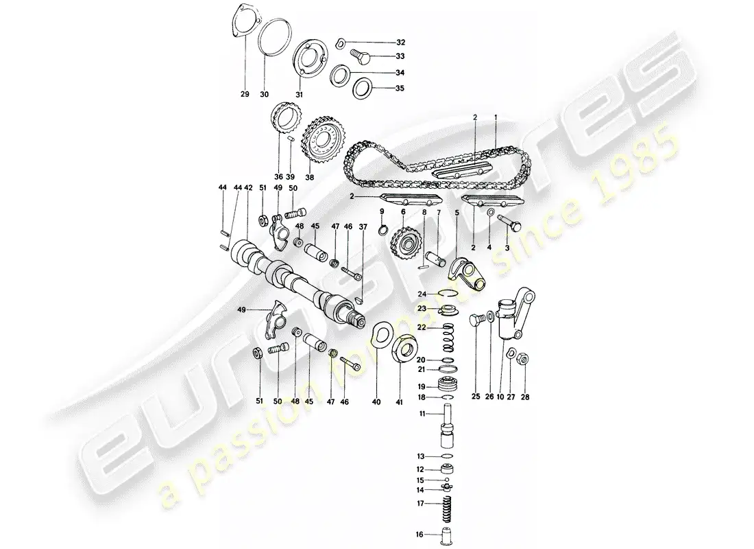 porsche 1973 (914) valve control parts diagram