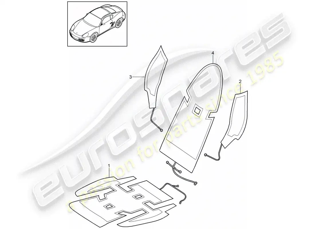 porsche 2009 (987 cayman) heater parts diagram