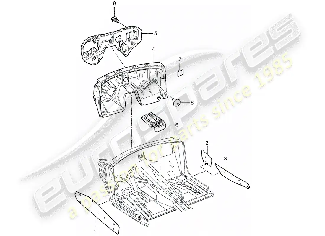 porsche 2009 (cayenne e1 9pa) sound absorber part diagram