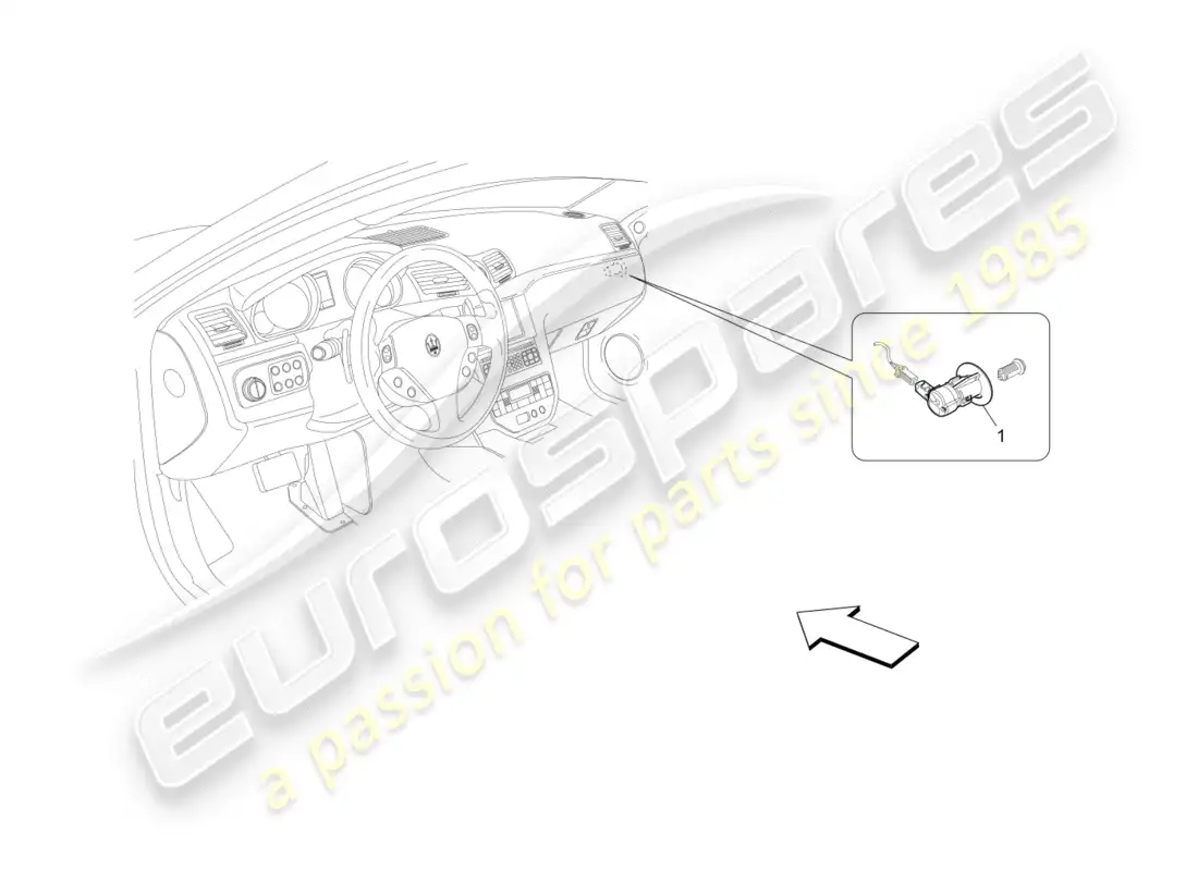 maserati granturismo (2013) passenger's airbag-deactivation parts diagram