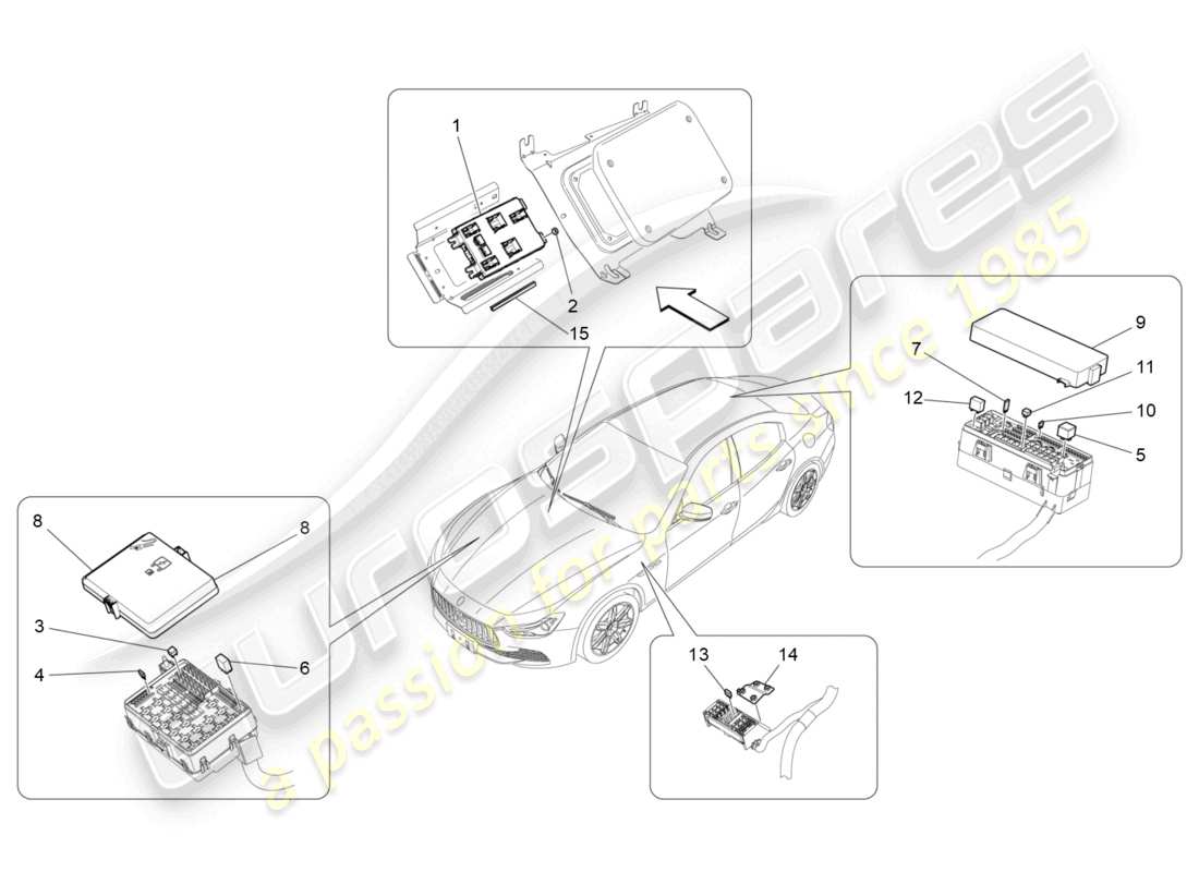 a part diagram from the maserati ghibli (2017) parts catalogue