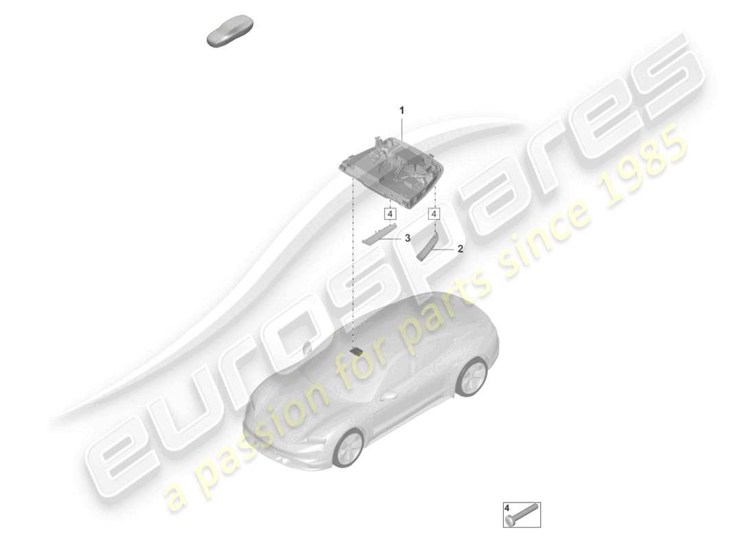 porsche 2020 (taycan 9j1-1) roof console part diagram