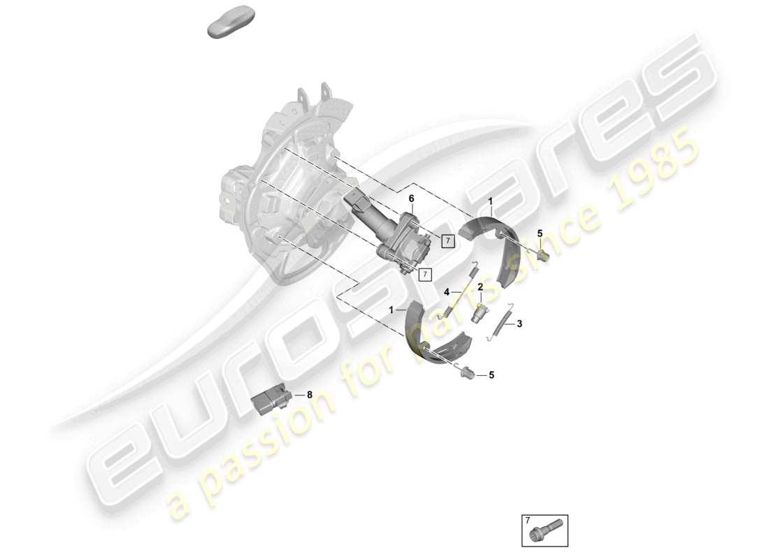 porsche 2025 (panamera 976) parking brake for automatic gearbox d180 part diagram