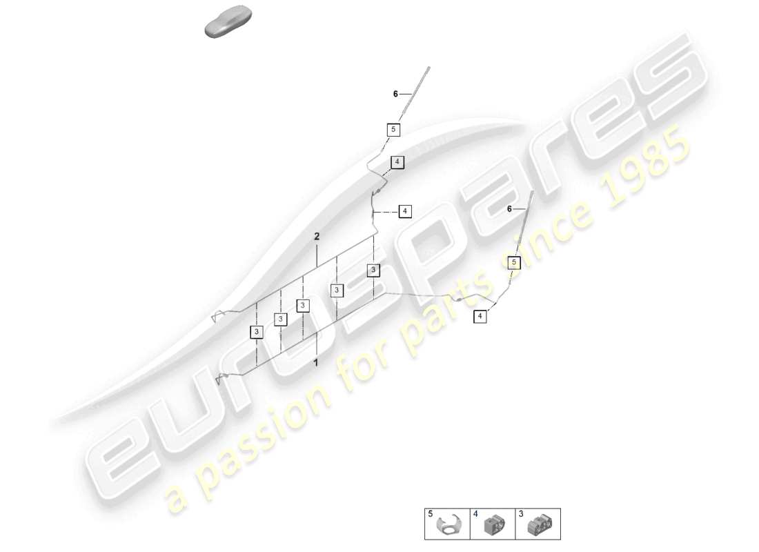 porsche 2024 (992-2) brake line center underbody rear part diagram