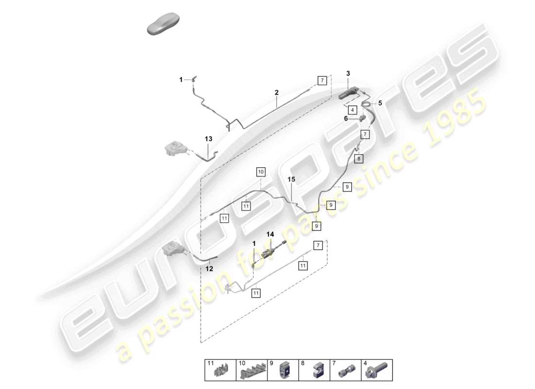 porsche 2022 (718 boxster spyder) hydraulic coupling actuation clutch master cylinder clutch slave cylinder hose part diagram