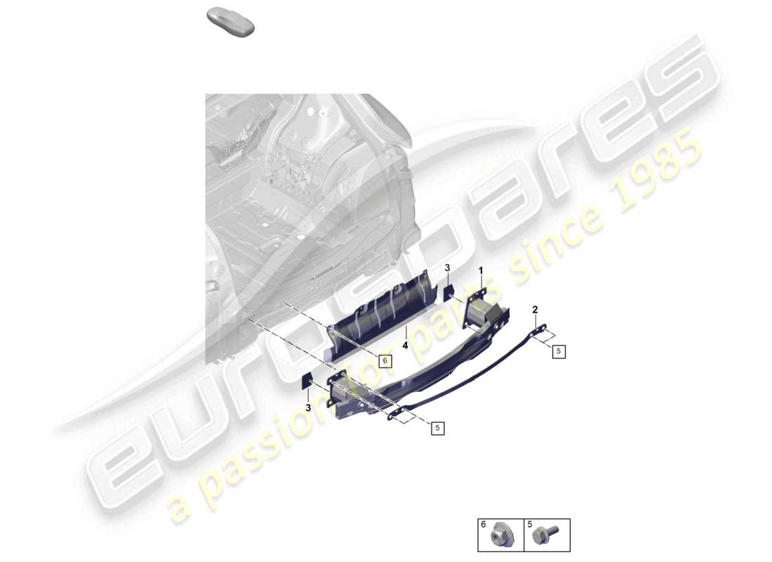 porsche 2025 (cayenne e3 pa) bumper carrier rear for veh. fitted with standard exhaust system for the series part diagram