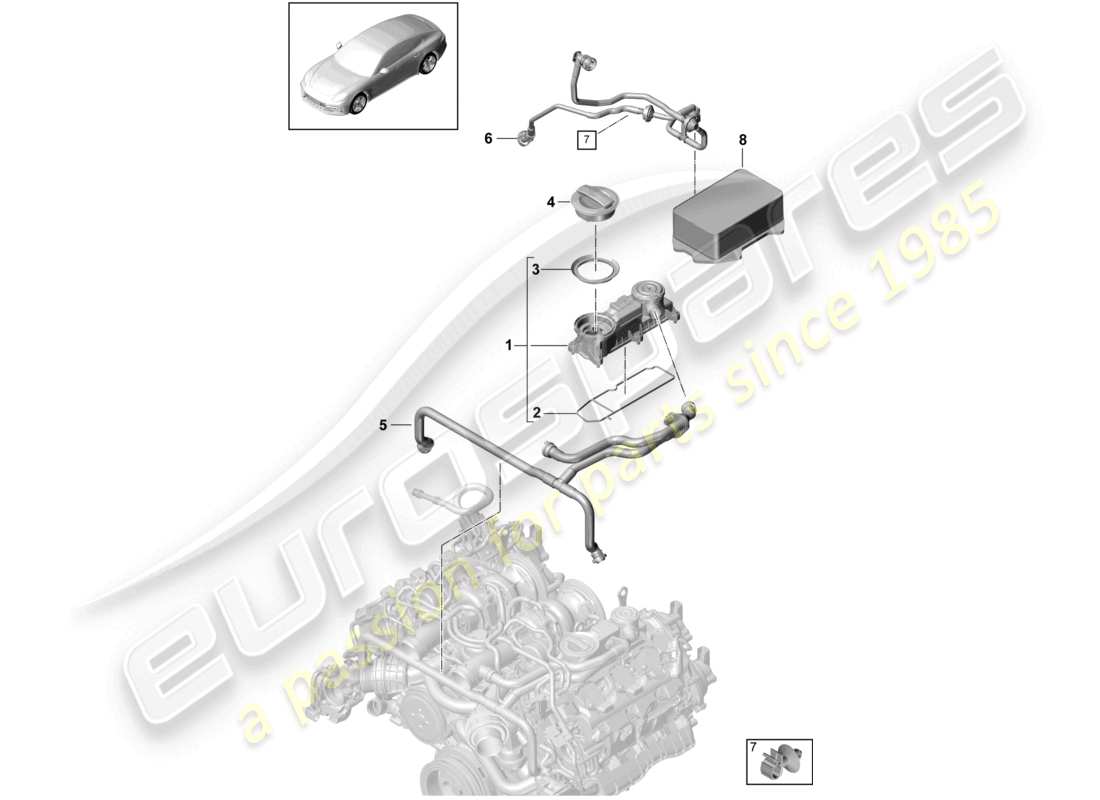 porsche 2021 (panamera 971-1) crankcase housing ventilation part diagram
