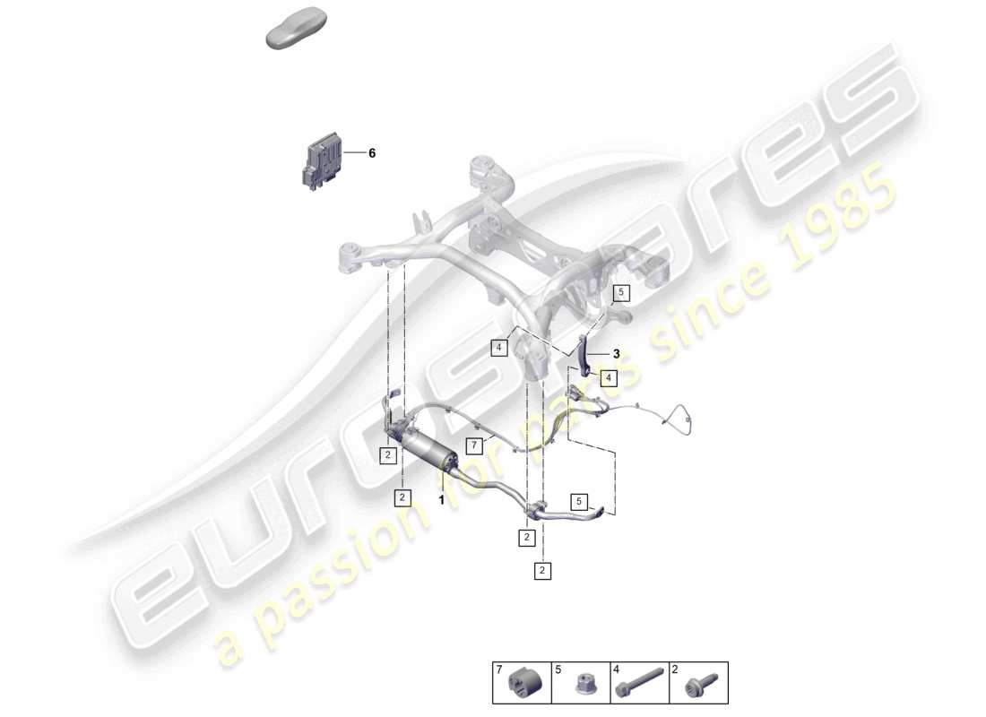 porsche 2026 (cayenne e3 pa) anti-roll bar rear axle part diagram